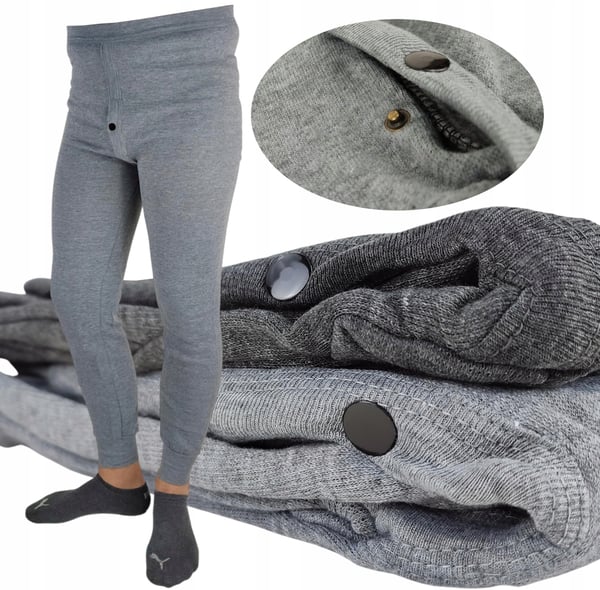 Herre lange underbukser isolerede leggings tykke varme bomuld vinter M