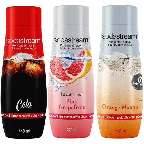 3 SodaStream-tiivisteen setti: Kola+Greippi+Appelsiini-Mango