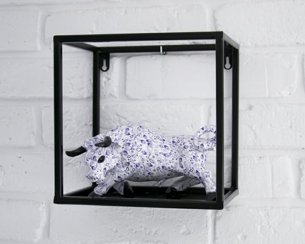 Vägghängande hylla svart metall 20 cm