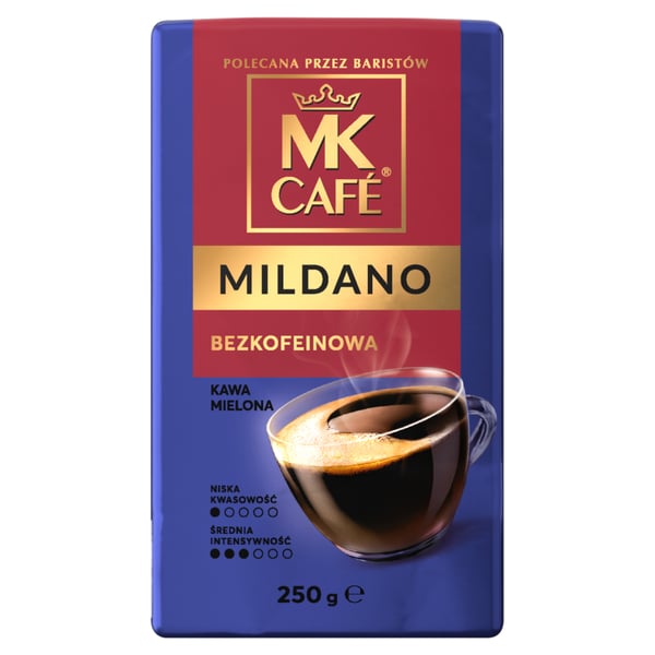 MK Café Mildano paahdettu ja jauhettu kofeiiniton kahvi 250g MK Café Mildano paahdettu ja jauhettu kofeiiniton kahvi 250g