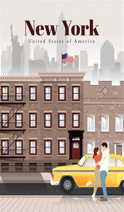 Ob_S_10 diamantmålning vykort New York 20x30 cm