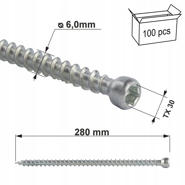 Fuldgevindsskruer, cylinderhoved wkfc-06280