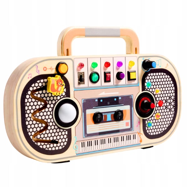 Puinen Montessori-lauta, opettavainen radiosoitto, manipuloiva LED