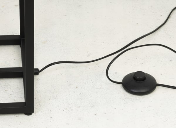 GULVLAMPE, STÅENDE, METAL LAMPESKÆRM, SORT, 130 CM