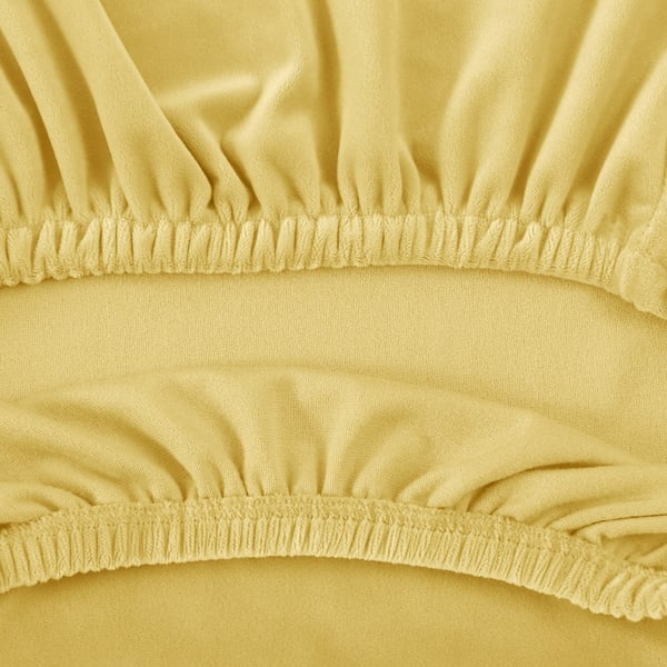 Samettinen tuolinpäällinen, paksu keltainen sametti