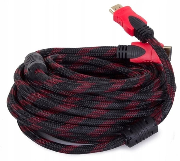 HDMI-KAAPELI - HDMI 10M PUNOTTU KAAPELI 2.0 3D UHD 4K FULL HD KUPARI 48-BITTI