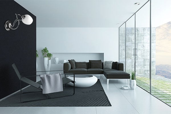 KROMAD VÄGGLAMPA MED GLASLAMPA E14 LED