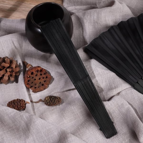 Spansk vifte sort foldbar dans japansk stor flamenco gave