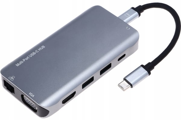 USB-C-KESKITIN -> HDMI VGA 3xUSB 3.0 SD PD -SOVITINASEMA M1 10in1 Thunderbolt 3