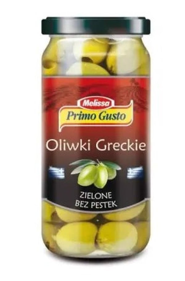 Melissa Primo Gusto kivettömiä vihreitä oliiveja 230 g