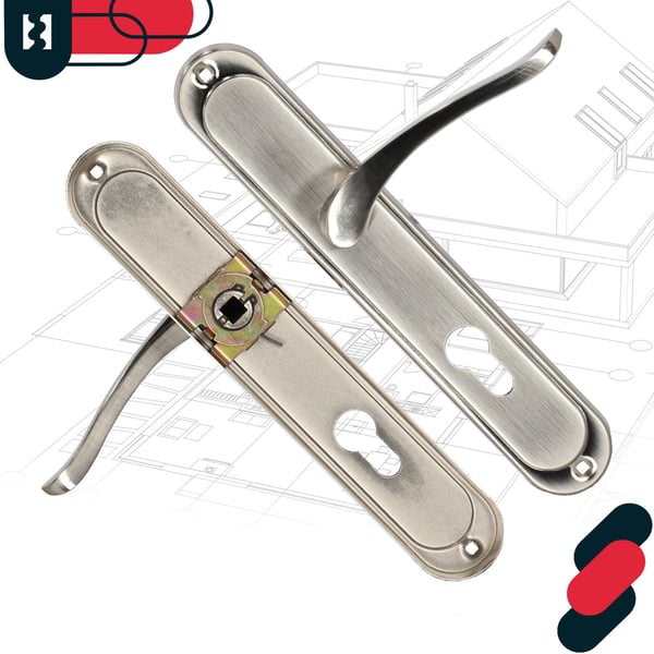 Dørgreb Lang Plade til Cylinderindsats Classic Satin 72