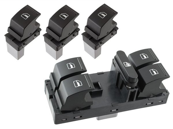 VW Golf V 03-09 KOMBINERET kontakt til elruder + 3 KNAPPER