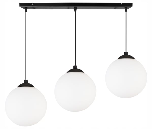 Loftslampe med kugle, sort LED, 15 cm
