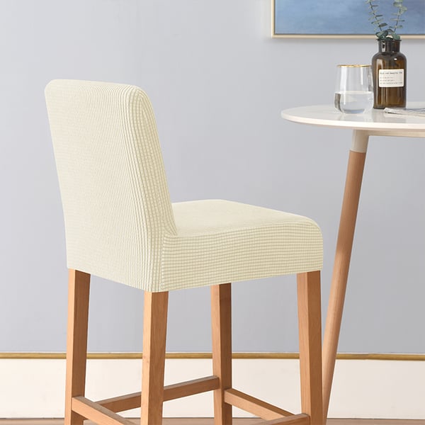 Överdrag till barstol jacquard krämfärgad