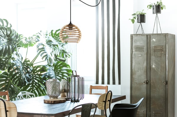 Hængende lampe, loftslysekrone, træ, LED lampeskærm