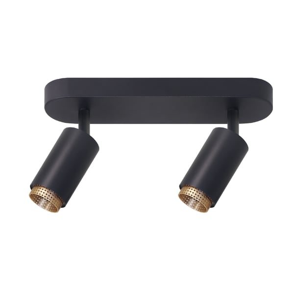 Loftlampe reflektor LED 2x GU10 tuba spot ELIGIS sort LUMILED