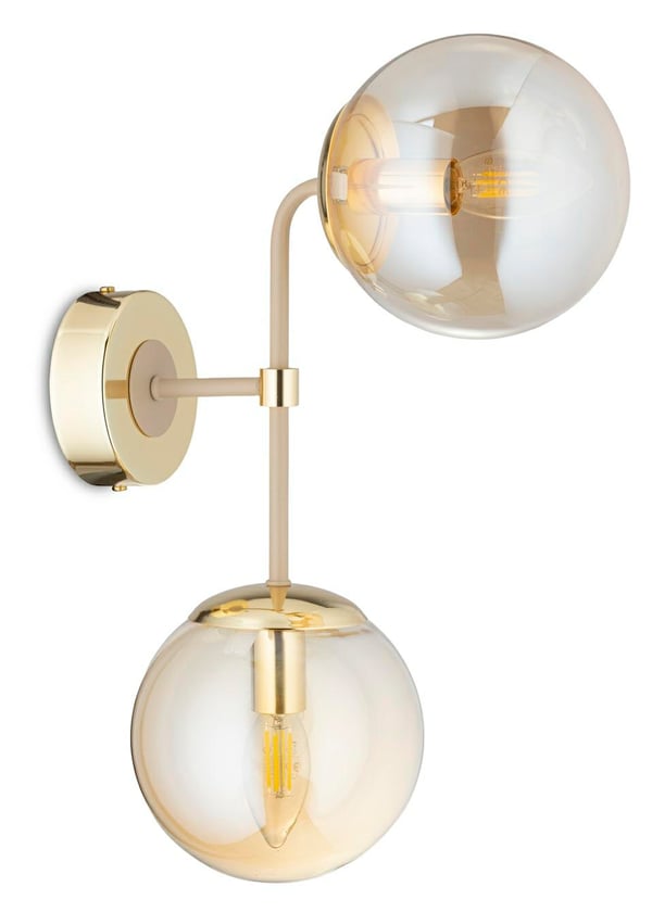 Jacob Beige Glasvägglampa 2xE27