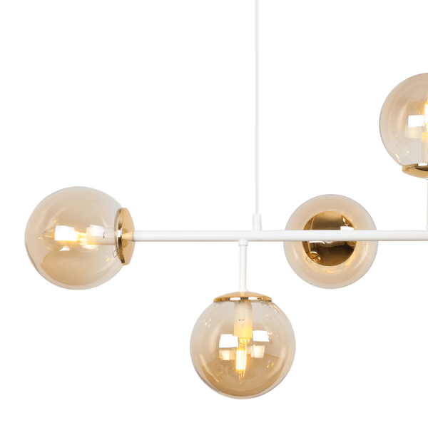 SIENA LOFTLAMPE HVIDGULD 6PLN HONNING E14 LANGE ARME