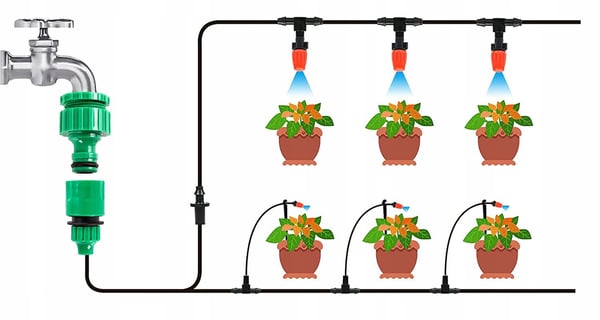 Puutarhan vesiverhosetti 20 m sumusprinkleri