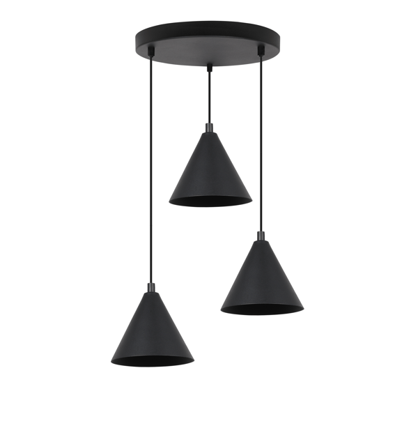 SOHO HÆNGELAMPE SORT 3-FAD 14CM E14