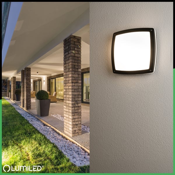 Trädgårdslampa Vägglampa Fasad Taklampa 2x E27 Kvadratisk LARIS LUMILED