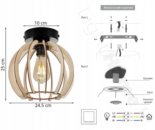 MODERNE LED-LOFTHÆNGELAMPE I TRÆ