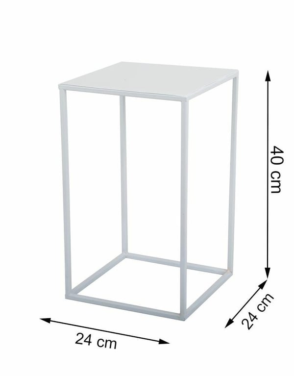 Modern stående blomställning 40 cm vit