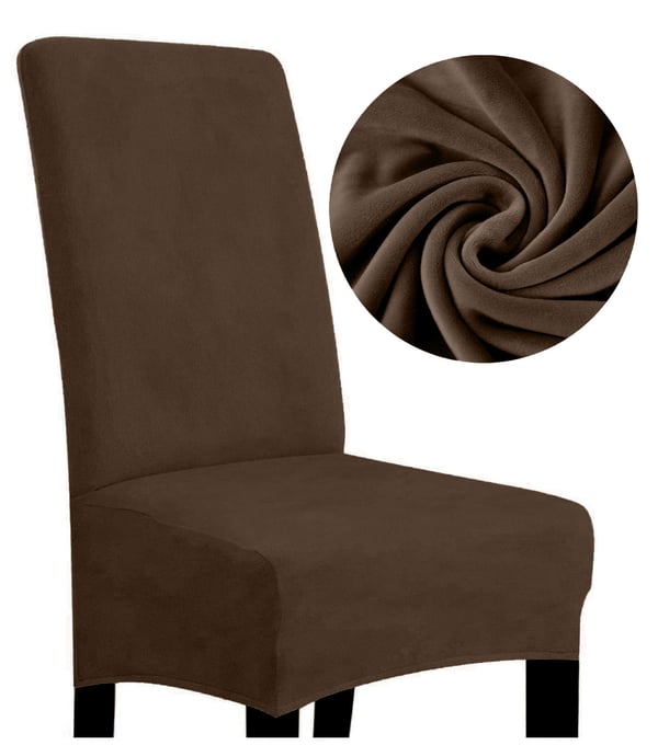 Ruskea samettinen tuolinpäällinen, koko L, suuri, korkea selkänoja 70 cm