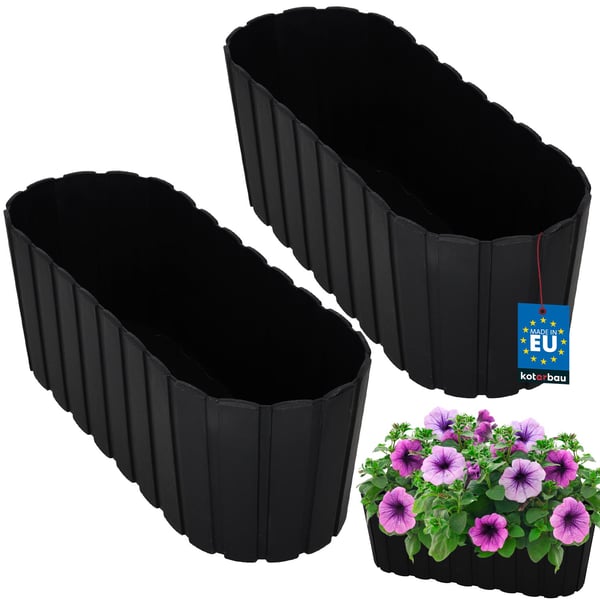 Blomkruka för blommor och örter antracit 40 cm 2 st