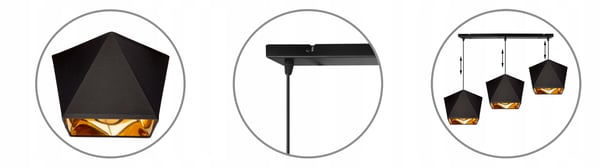 Diamantgylden LED-loftlampe i midten