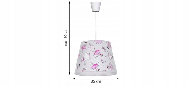 Loftlampe med hængende lysekroneskærm til børns soveværelse