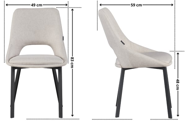 Lumo polstret stol, beige stof
