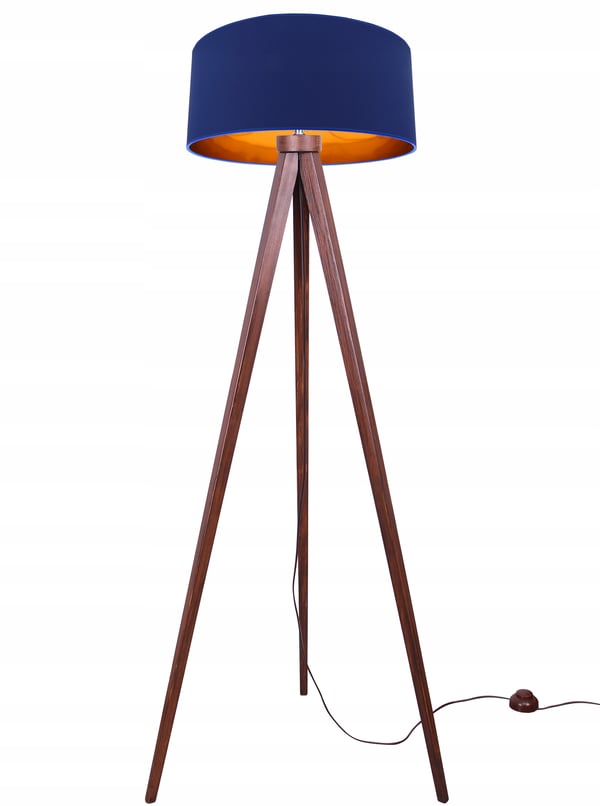 GULVlampe TRIPOD stående i gyldent træ