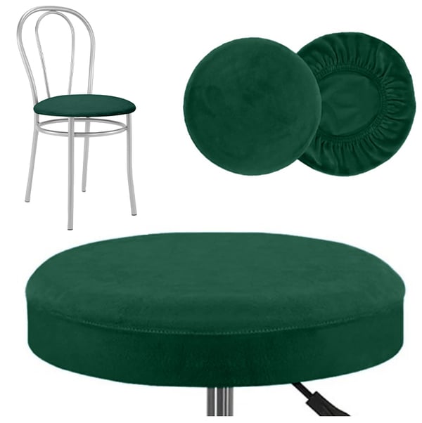 Pullonvihreä samettinen pyöreän tuolin istuinpäällinen