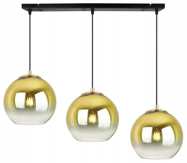 Hængende loftslampe med gylden lampeskærm 15 cm
