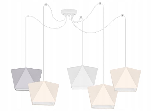 Lofthængende lampe med loftskrone og edderkopskærm