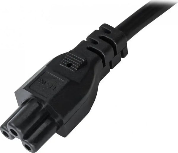 Akyga AK-NB-01A CEE 7/7 - IEC C5 bärbar datorströmkabel (klöverblad) 250V/50Hz 2.5A 1.5m svart
