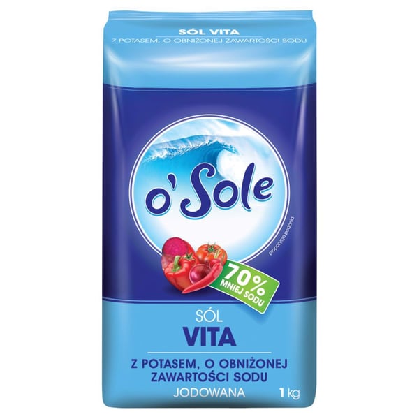 o'Sole Vita Kalium-suola, vähäsuolainen, jodioitu 1 kg