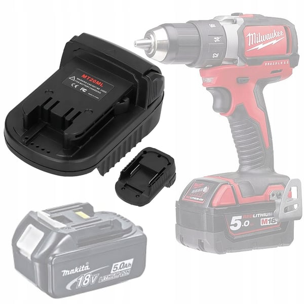 Makita 18V til Milwaukee 18V batteriadapter/konverter (MT20ML)