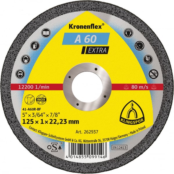 FLAD SKIVE A60EX T1A 115*1,0*22 262936 - T1A 115 1 K
