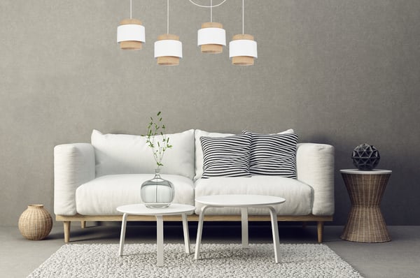 Hængende lampe, loftslysekrone, lampeskærm, boho juta