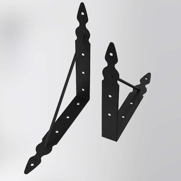 KOTARBAU® 2 stk. hyldekonsoller forstærket sort stål 250 x 250 mm trekantet hyldeskinne