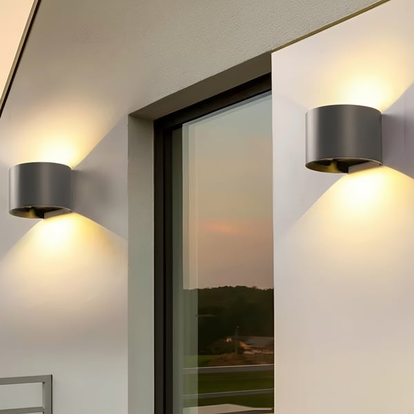 Vägglampa för utomhus fasad LED G9 justerbar rund upp ner grafit PYXIS LUMILED