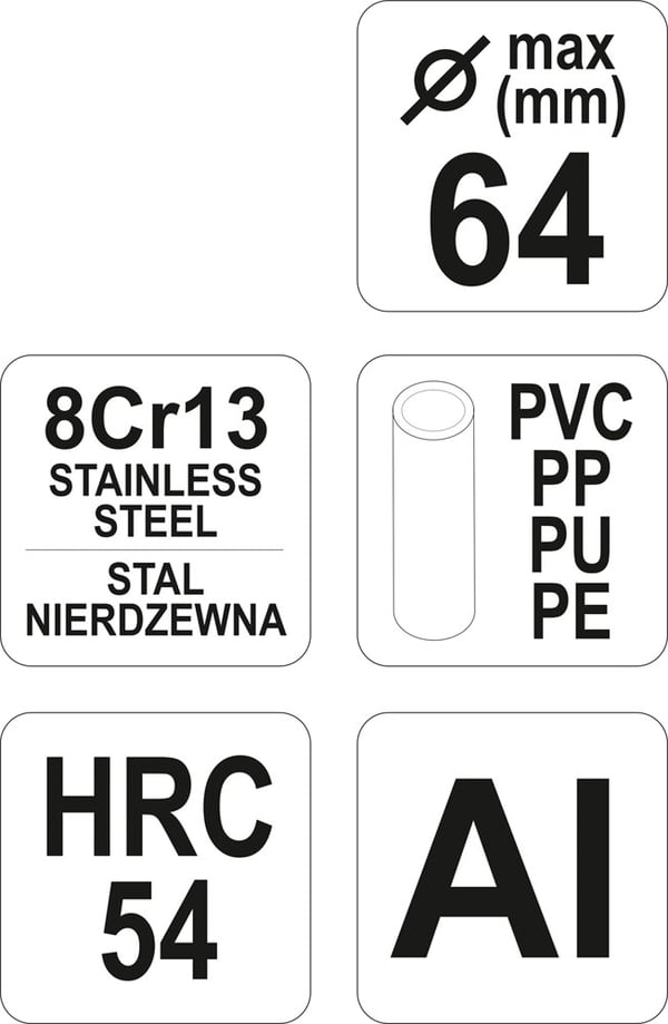 PVC-PUTKILEIKKURI 64 MM - YT-2229