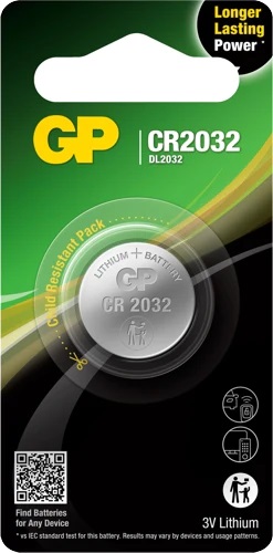 LITHIUM-KNAP-BATTERI 3V CR2032 - 5,0 STK. - GP CR2032-U1 LITHIUM-KNAP-BATTERI 3V CR2032 - 5,0 STK. - GP CR2032-U1