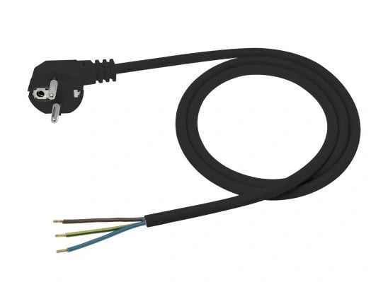 ANSLUTNINGSKABEL MED VINKLAD KONTAKT 3*1 OHM ŻO 1,5M SVART - E+20-004