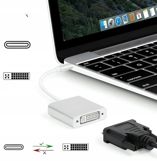 USB C till DVI 24+5 ADAPTER ADAPTERKABEL MacBook