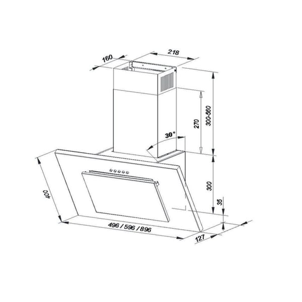 Köksfläkt MAAN Vertical P 2 50 vit