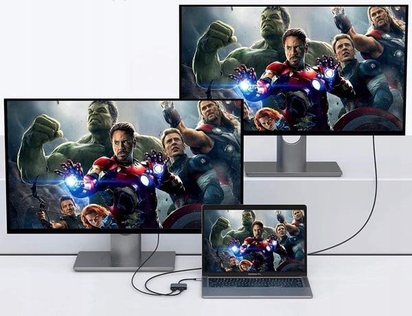 USB-C-hub adapteri 2x HDMI 4K