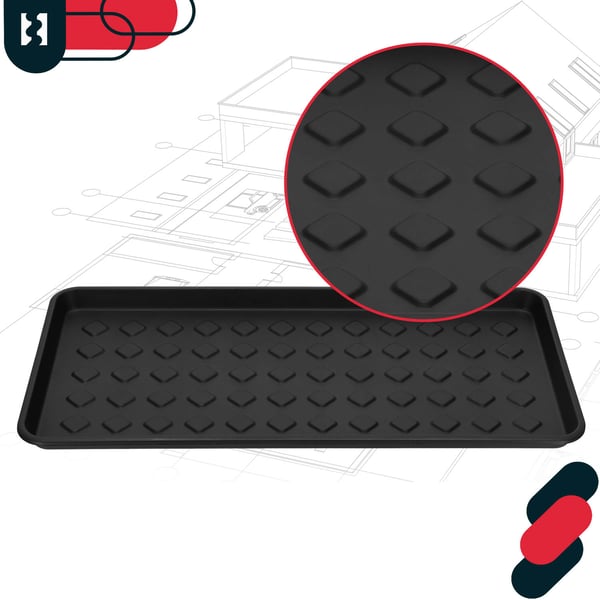 KOTARBAU® lille skotæppe til entré og garderob, sort 71,6 x 34,8 cm